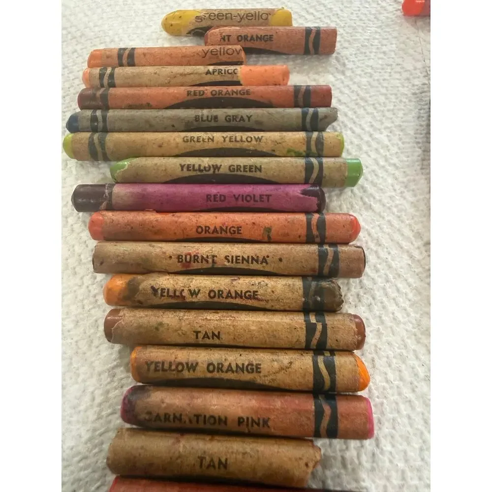 Vintage Crayola Crayons Large Lot Bundle Used Retired Colors Collection
